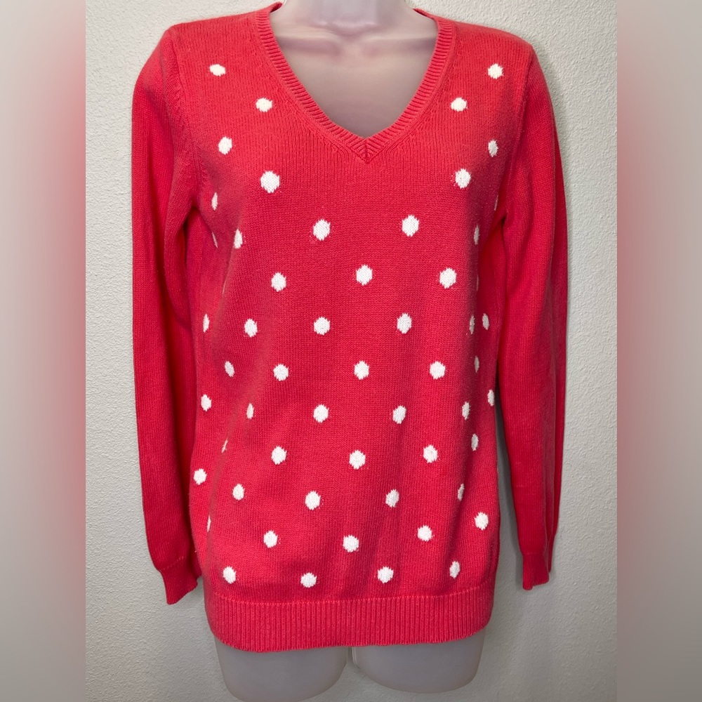 Pink Polka Dot Knit Sweater
